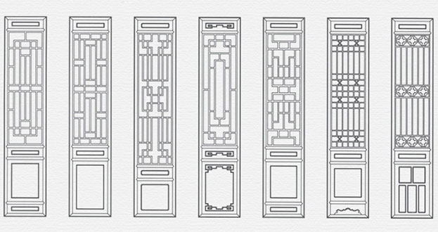 莲都常用中式仿古花窗图案隔断设计图